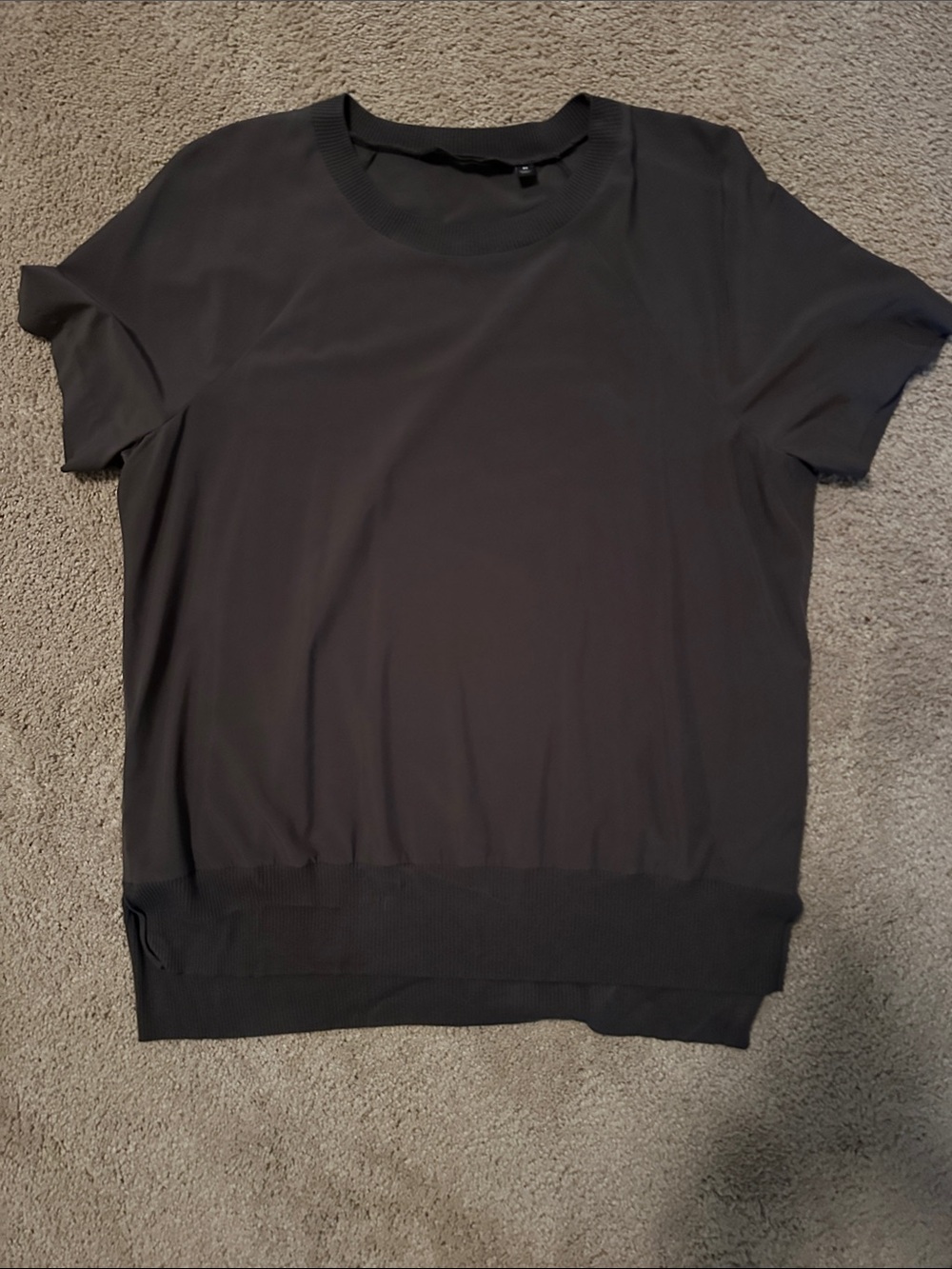 Athleta Black Short-Sleeve Scoop Neck Top